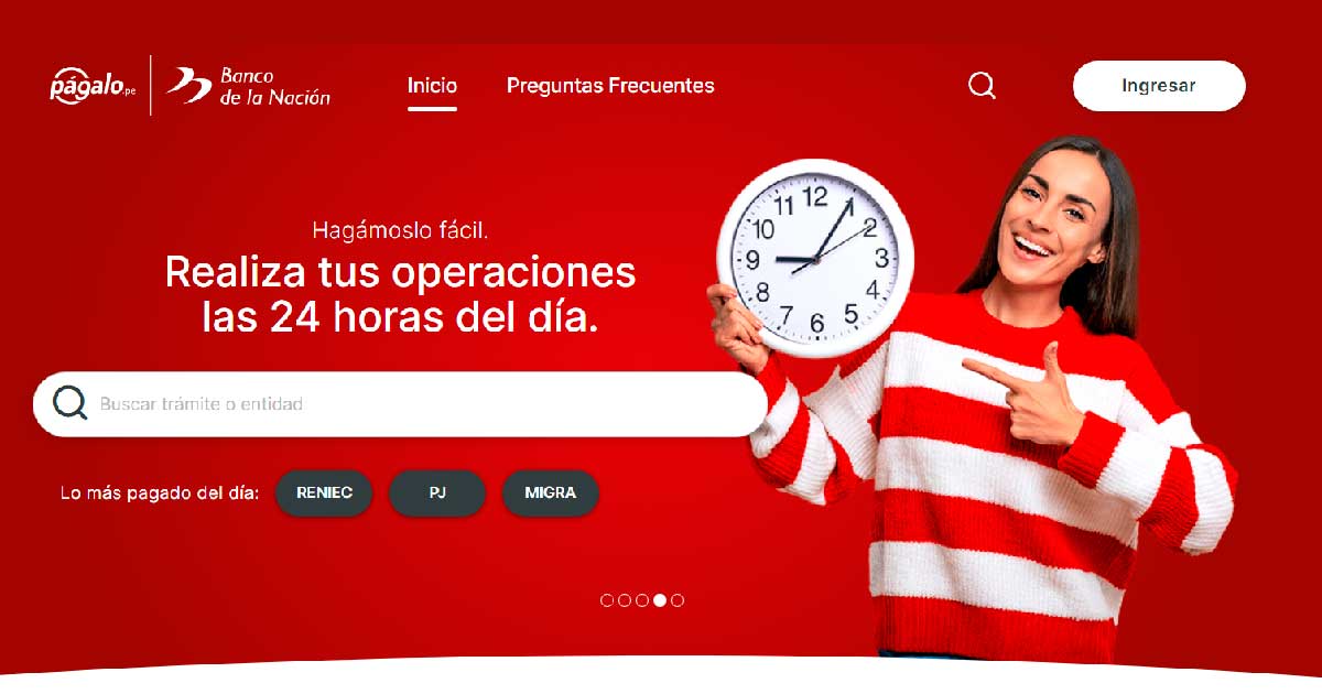 Págalo el servicio del Banco de la Nación de Perú se ha renovado en Pagalo.pe