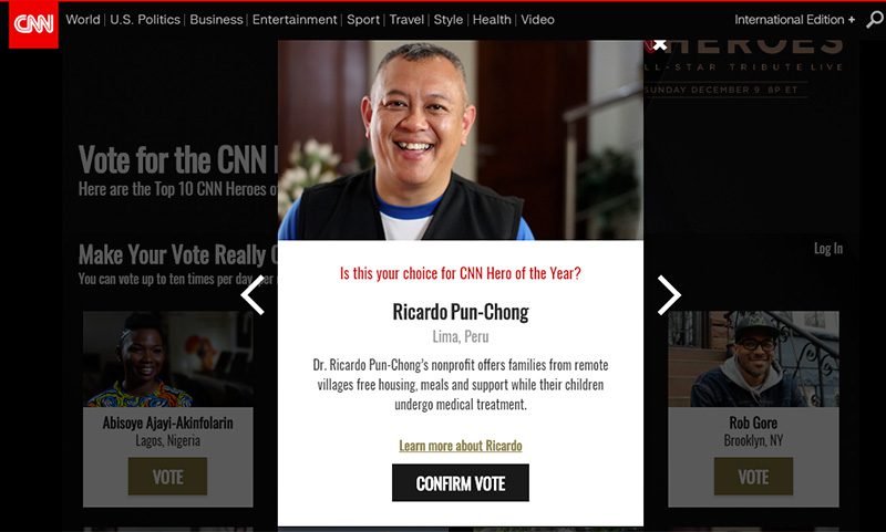 votar por Ricardo Pun Chong en Heroes de CNN