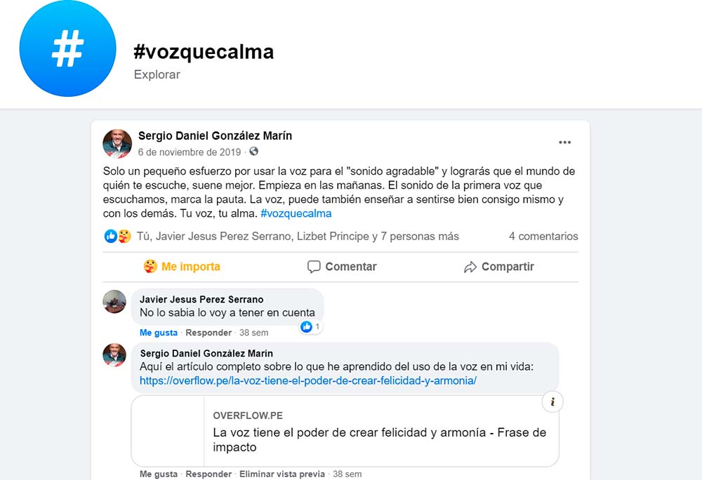 La voz tiene el poder de crear felicidad y armonía - Post Sergio Gonzalez Marin #Vozquecalma