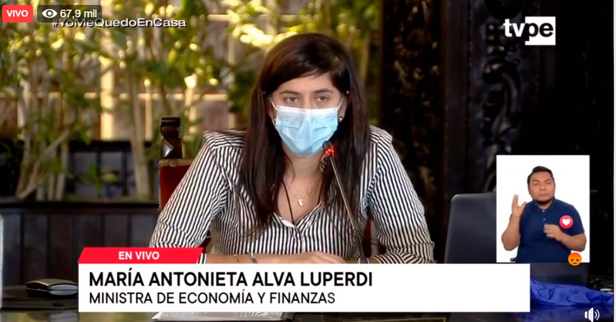 Ministra de Economía María Antonieta Alva Luperdi