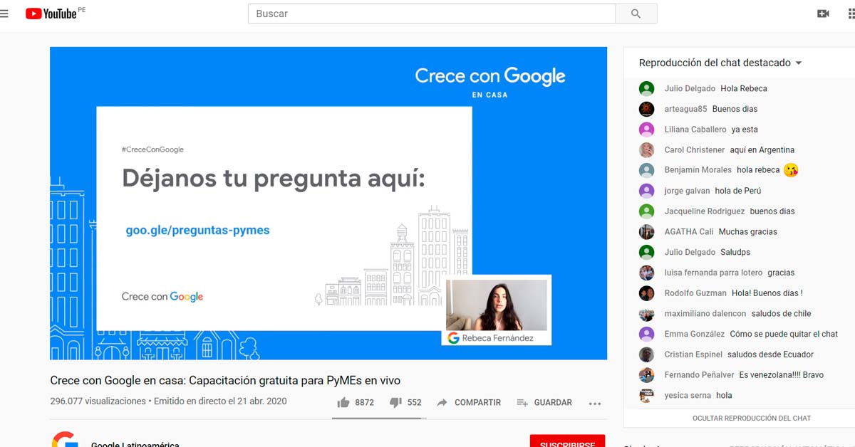 Crece con Google utiliza Webinars via Youtube además de otros formatos - Overflow.pe