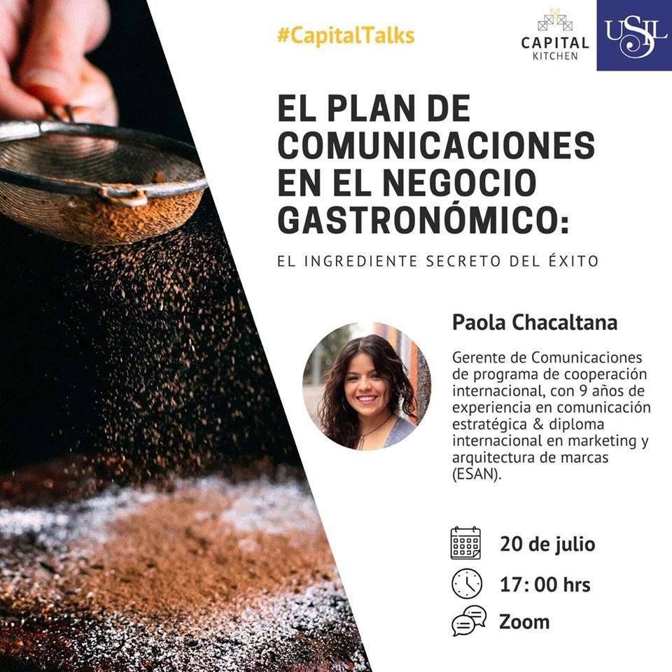Evento online: Plan de comunicaciones gastronómico con Paola Chacaltana