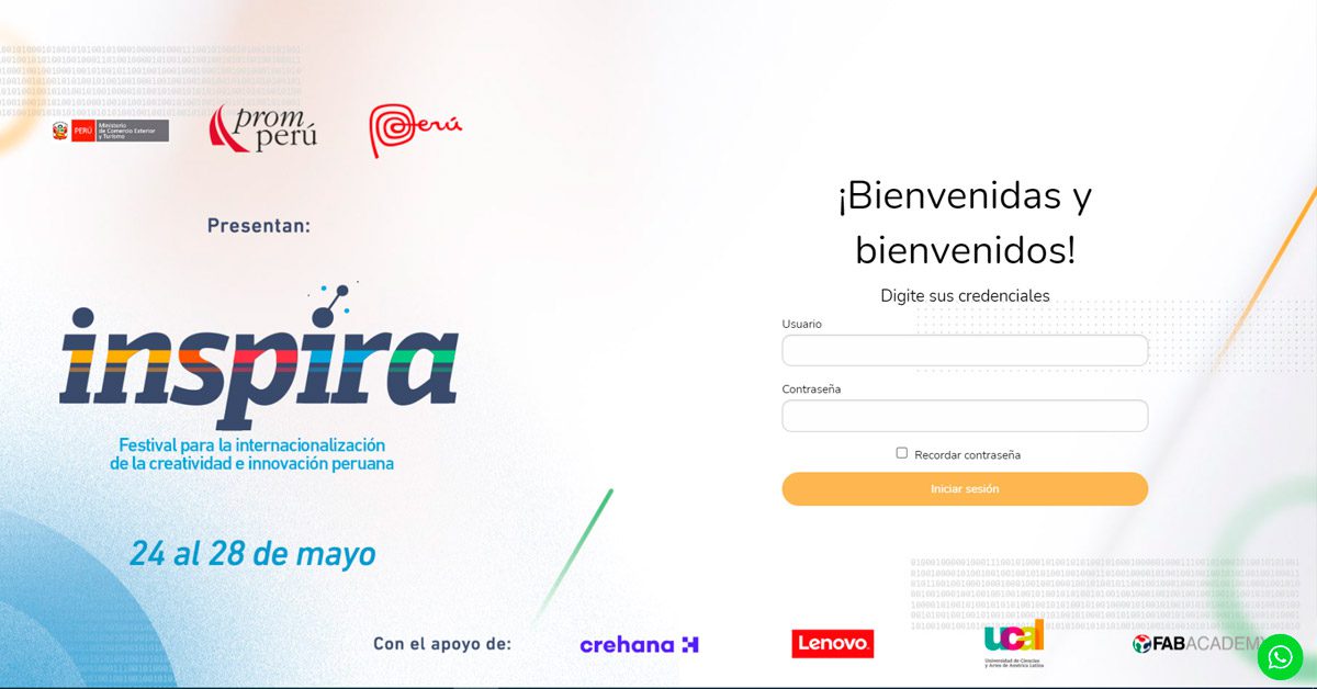 Festival Inspira del 24 al 28 de Mayo sobre Innovación Peruana