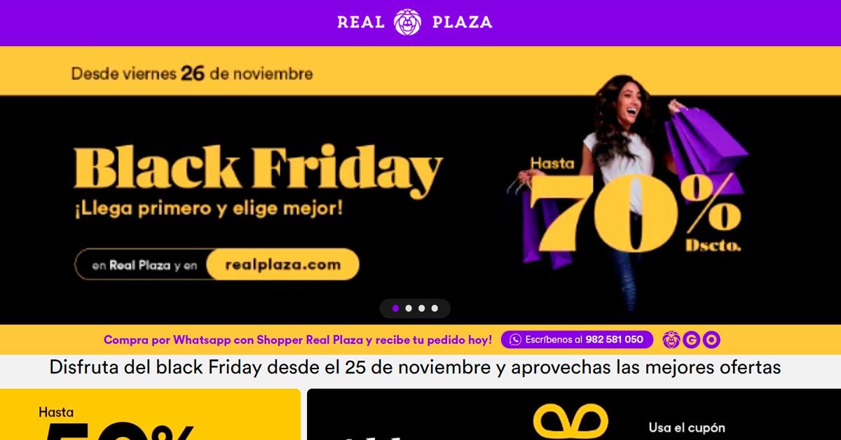 El Black Friday de Real Plaza destaca por sus ofertas y variedad de productos