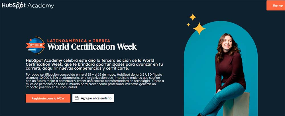 Este 9 de mayo es el evento de lanzamiento de la World Certification Week de HubSpot