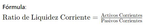 Fórmula del ratio de liquidez corriente