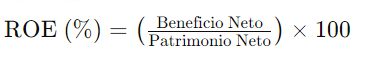Fórmula del ratio retorno sobre patrimonio neto