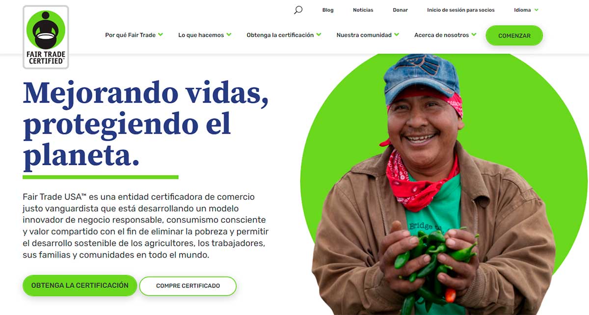 Fair Trade USA certifica a las empresas que practican el comercio justo y exportan a Estados Unidos y el mundo. Fair Trade USA certifica a las empresas que practican el comercio justo y exportan a Estados Unidos y el mundo.