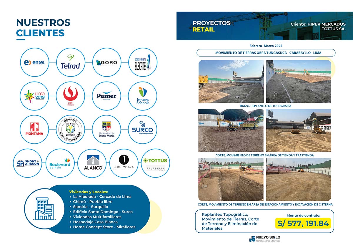 Brochure comercial Nuevo Siglo corregido y ampliado - Página "Nuestros Clientes" y Proyectos Retail Brochure comercial Nuevo Siglo corregido y ampliado - Página "Nuestros Clientes" y Proyectos Retail