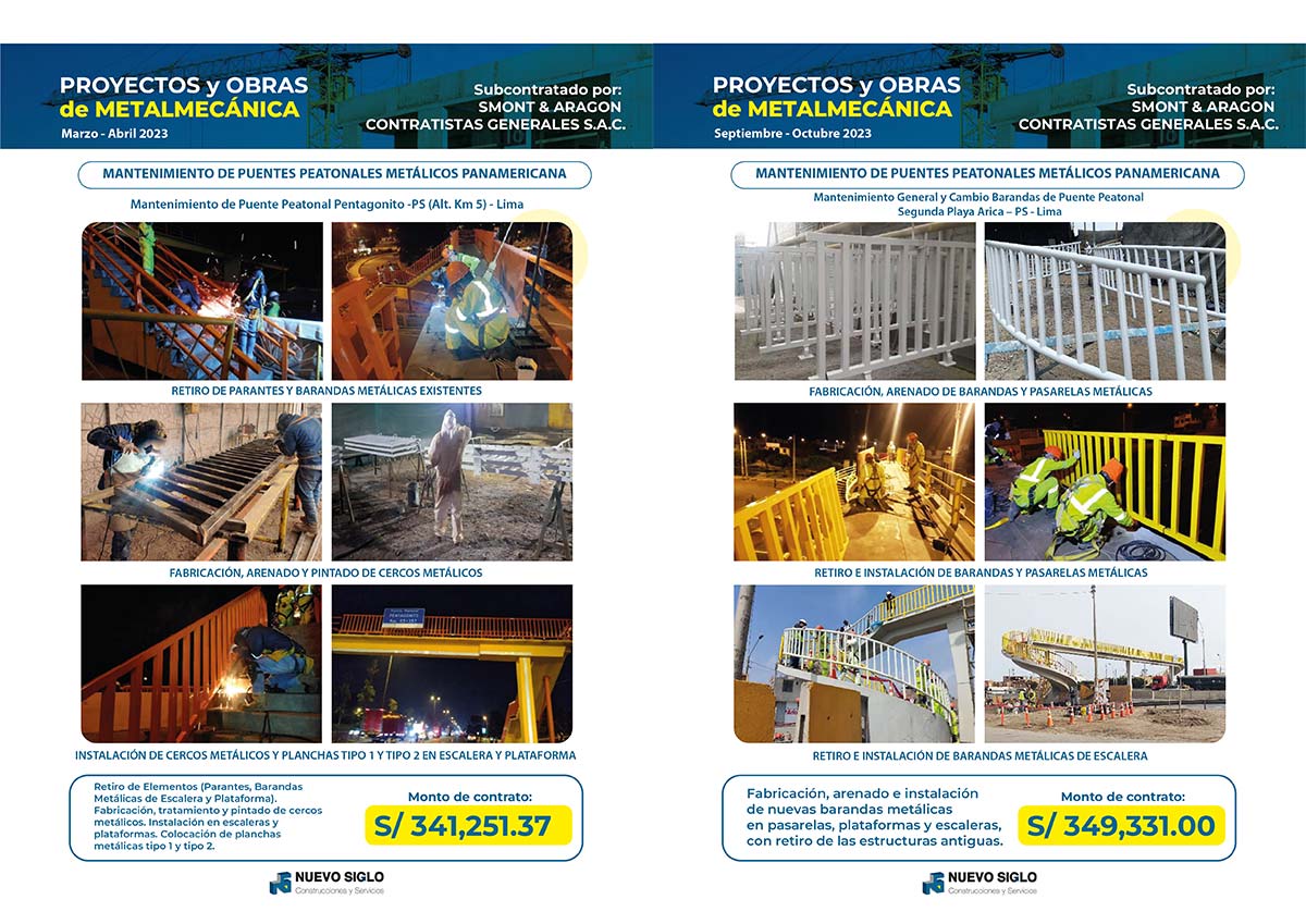 Brochure comercial Nuevo Siglo corregido y ampliado - interiores de Proyectos y Obras de Metalmecánica Brochure comercial Nuevo Siglo corregido y ampliado - interiores de Proyectos y Obras de Metalmecánica