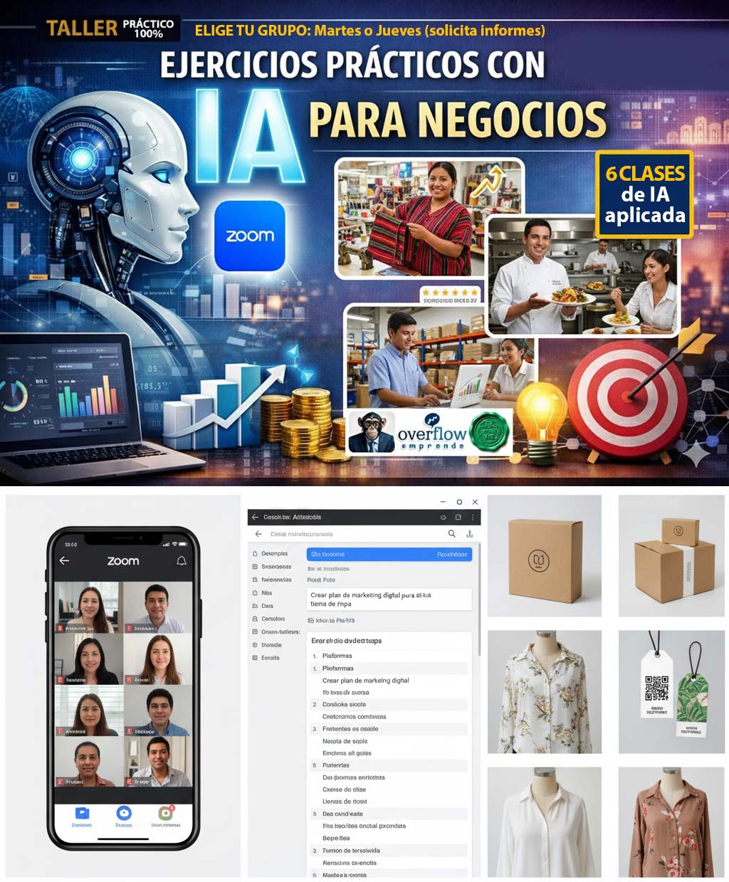 Taller de Ejercicios de aplicación con IA para negocios de 6 sesiones para Emprendedores